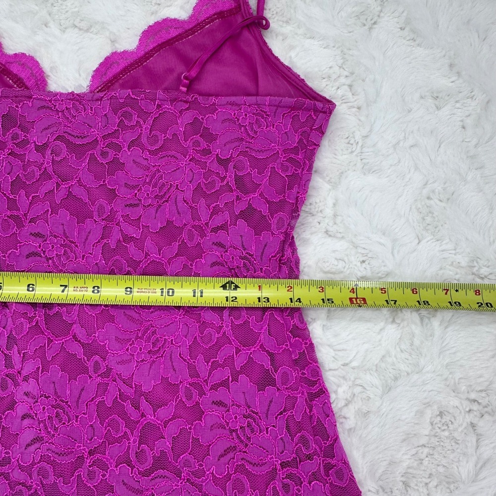 Boston Proper Womens Magenta Floral Lace Wrap Cami Top Ruched Scalloped Size M - Picture 10 of 11